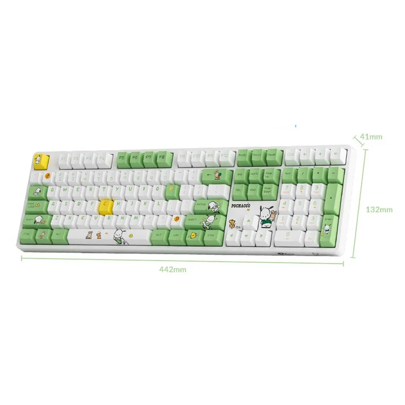 Akko Pochacco Green 5108B Plus Multi-Modes RGB Hot-Swappable Mechanical Keyboard (Akko Cream Yellow Pro, Akko Cream Blue Pro, Akko Creamy Cyan Switch, Akko V3 Piano Pro Switch)