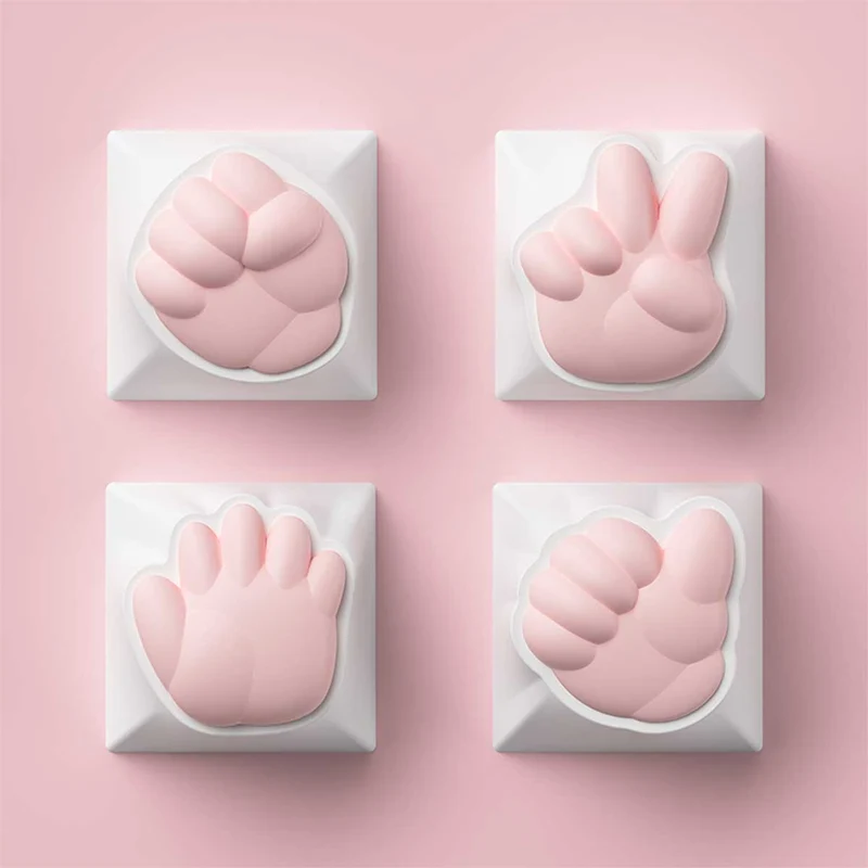 Akko Rock Paper Scissors And Praise Artisan Keycaps