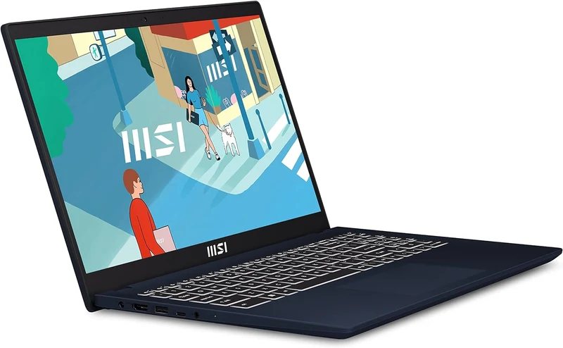 MSI Modern 15 B7M-268PH Laptop (Star Blue) | 15.6" FHD (1920x1080) | Ryzen 5 7530U | 16GB RAM | 512GB SSD | AMD Radeon Graphics | Windows 11 Home | MSI Sleeve Bag