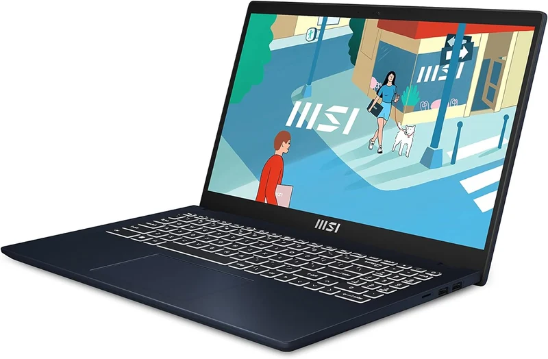 MSI Modern 15 B7M-268PH Laptop (Star Blue) | 15.6" FHD (1920x1080) | Ryzen 5 7530U | 16GB RAM | 512GB SSD | AMD Radeon Graphics | Windows 11 Home | MSI Sleeve Bag