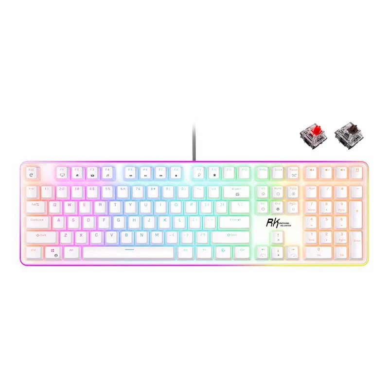 Royal Kludge RK918 Single-Mode RGB 108 Keys Wired Mechanical Keyboard White