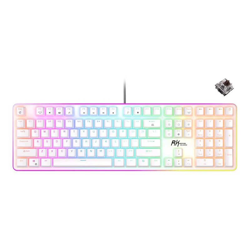 Royal Kludge RK918 Single-Mode RGB 108 Keys Wired Mechanical Keyboard White
