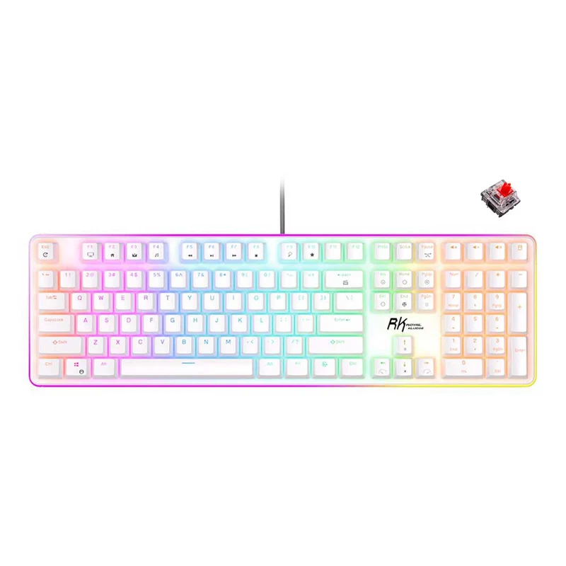 Royal Kludge RK918 Single-Mode RGB 108 Keys Wired Mechanical Keyboard White