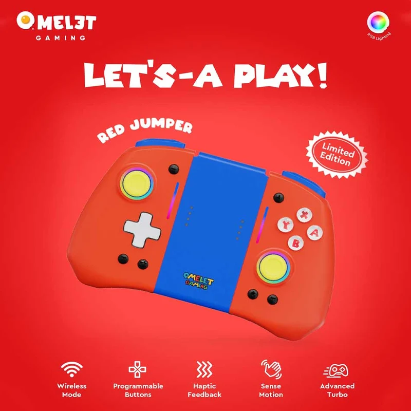 Omelet Gaming Switch Pro+ JoyPad Wireless Gaming Controller Limited Edition (Red Jumper)