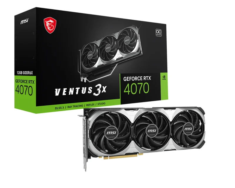 MSI GeForce RTX 4070 Ventus 3X E 12GB OC GDDR6X Graphics Card