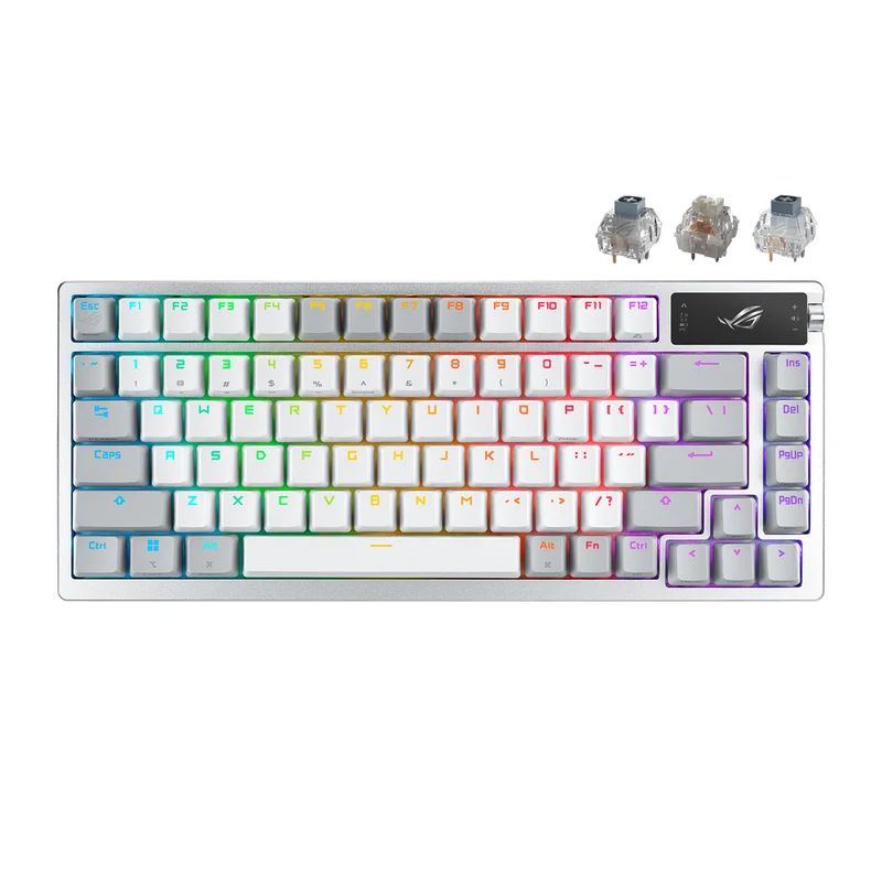Asus ROG Azoth 75% Wireless Mechanical Gaming Keyboard (White) (ROG NX Storm Switch, ROG NX Snow Switch, Rog NX Storm Switch V2)