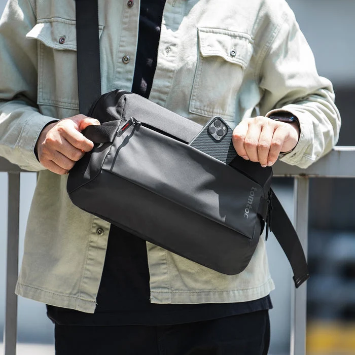 Tomtoc Explorer-T21 Slingbag With Minimalist EDC Design For 11-Inch Ipad Pro - M/7L (Black) (T21M1D1)