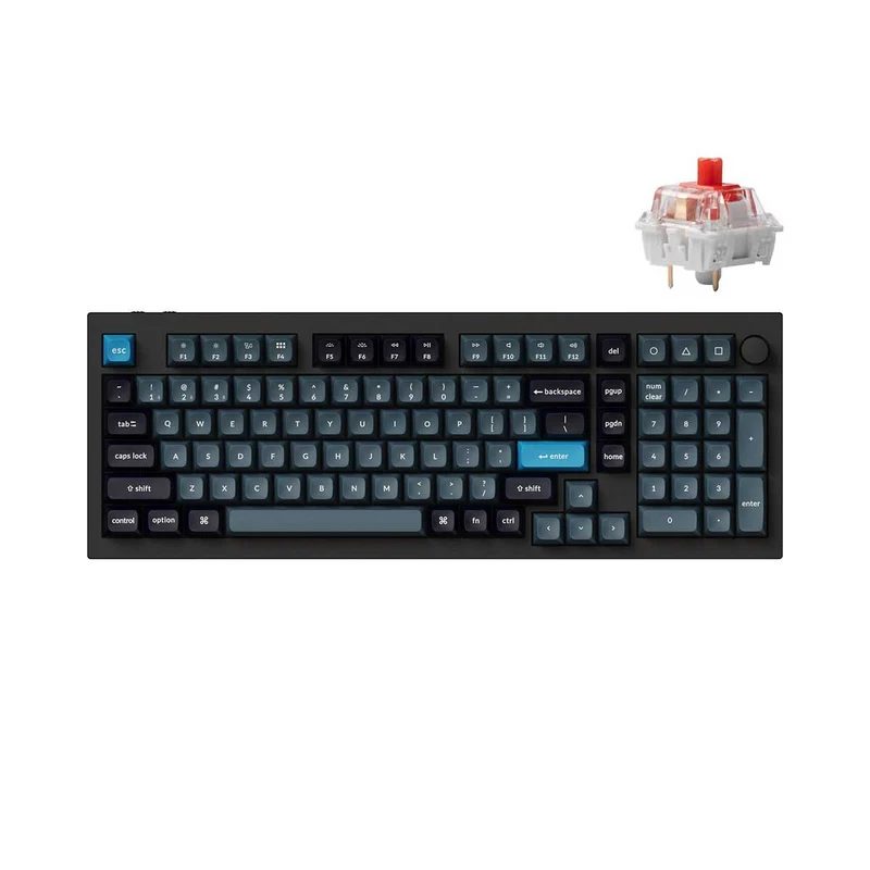 Keychron Q5 Pro QMK/Via Fully-Assembled W/ Knob Hot-Swappable RGB Backlit 96% Wireless Custom Mechanical Keyboard - Carbon Black (K Pro Red Switch) (Q5P-M1)