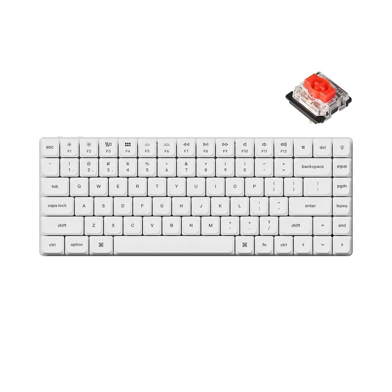 Keychron K3 Pro QMK/Via Hot-Swappable RGB Backlit Custom Wireless Mechanical Keyboard (White)