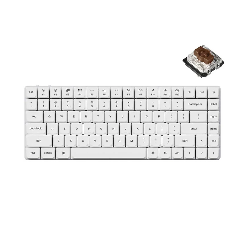 Keychron K3 Pro QMK/Via Hot-Swappable RGB Backlit Custom Wireless Mechanical Keyboard (White)