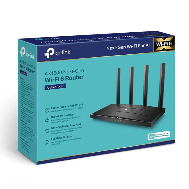 TP-Link AX1500 Next-Gen WiFi 6 Router (Archer AX12)