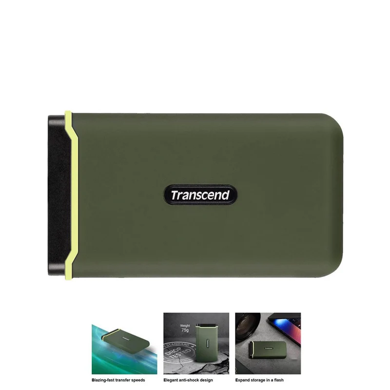 Transcend 4TB ESD380C USB 3.2 GEN 2X2 TYPE-C Portable SSD (Military Green) (TS4TESD380C)