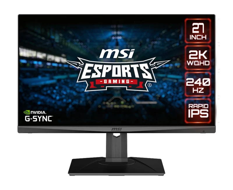 MSI Optix MAG274QRX 27" WQHD Rapid IPS 1ms GTG 240Hz G-Sync Compatible eSports Gaming Monitor (Black)