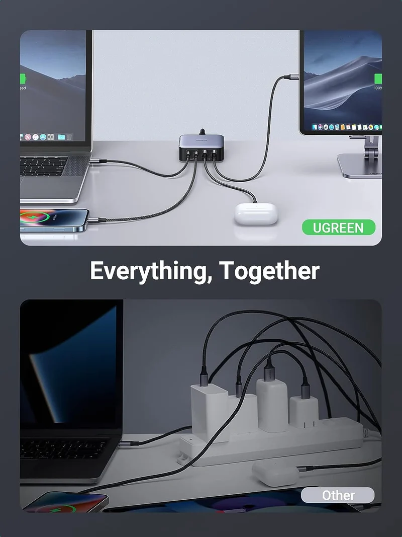 UGreen Nexode 65w USB-C GAN Fast Desktop Charger (Black) (CD327/90735)