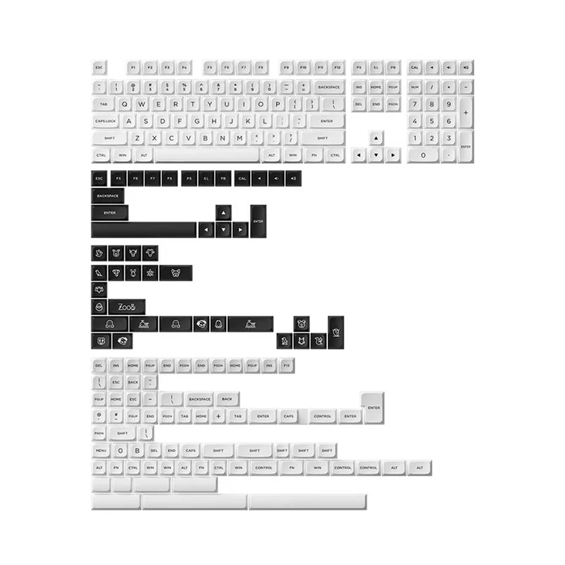 Akko Black On White MDA Keycap Set 227 Keys
