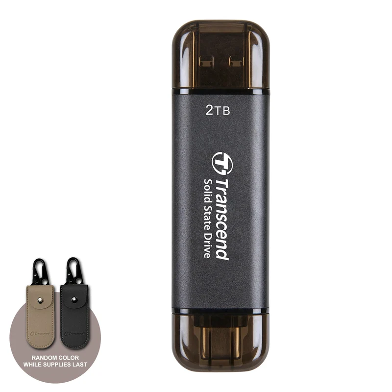 Transcend ESD310C 2TB 10GBPS USB Type-C/Type-A Portable SSD (Black) (TS2TESD310C)