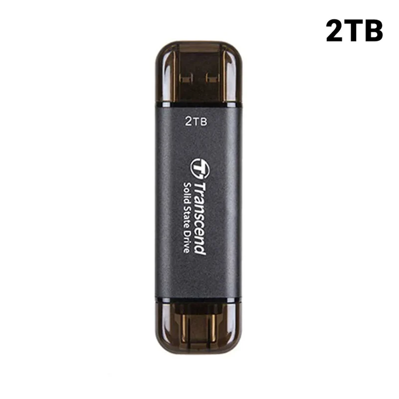 Transcend ESD310C 2TB 10GBPS USB Type-C/Type-A Portable SSD (Black) (TS2TESD310C)