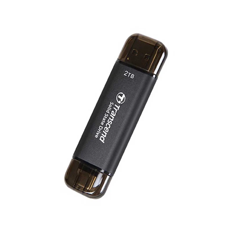 Transcend ESD310C 2TB 10GBPS USB Type-C/Type-A Portable SSD (Black) (TS2TESD310C)