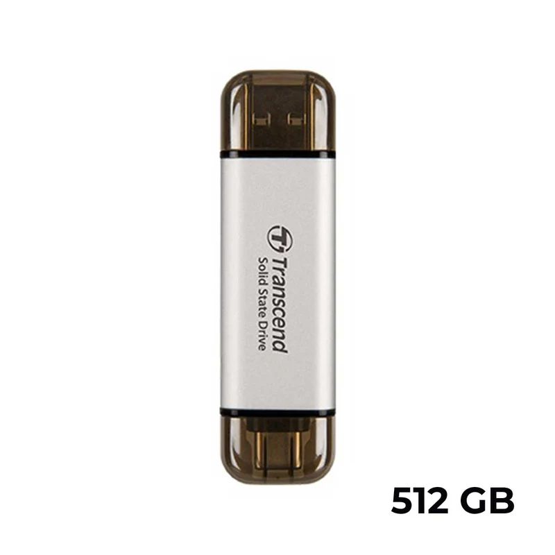 Transcend ESD310S 10GBPS USB Type-C/Type-A Portable SSD (Silver) (512GB, 1TB, 2TB)