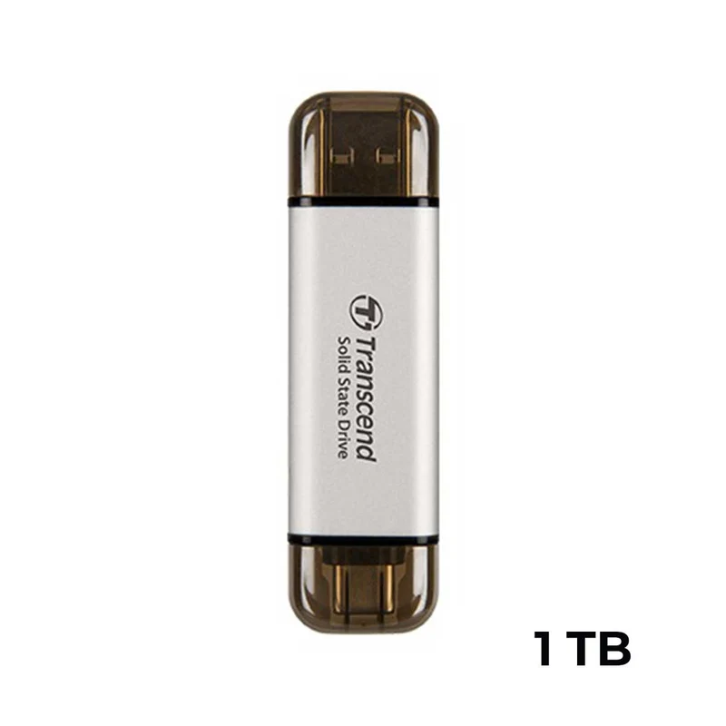 Transcend ESD310S 10GBPS USB Type-C/Type-A Portable SSD (Silver) (512GB, 1TB, 2TB)