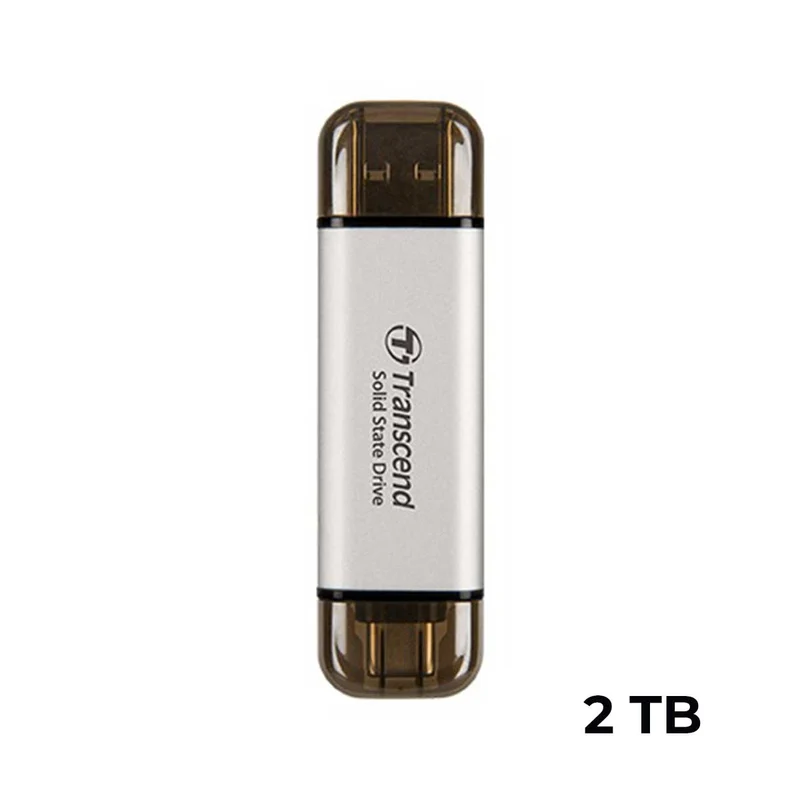 Transcend ESD310S 10GBPS USB Type-C/Type-A Portable SSD (Silver) (512GB, 1TB, 2TB)