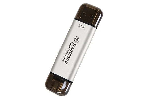 Transcend ESD310S 10GBPS USB Type-C/Type-A Portable SSD (Silver) (512GB, 1TB, 2TB)