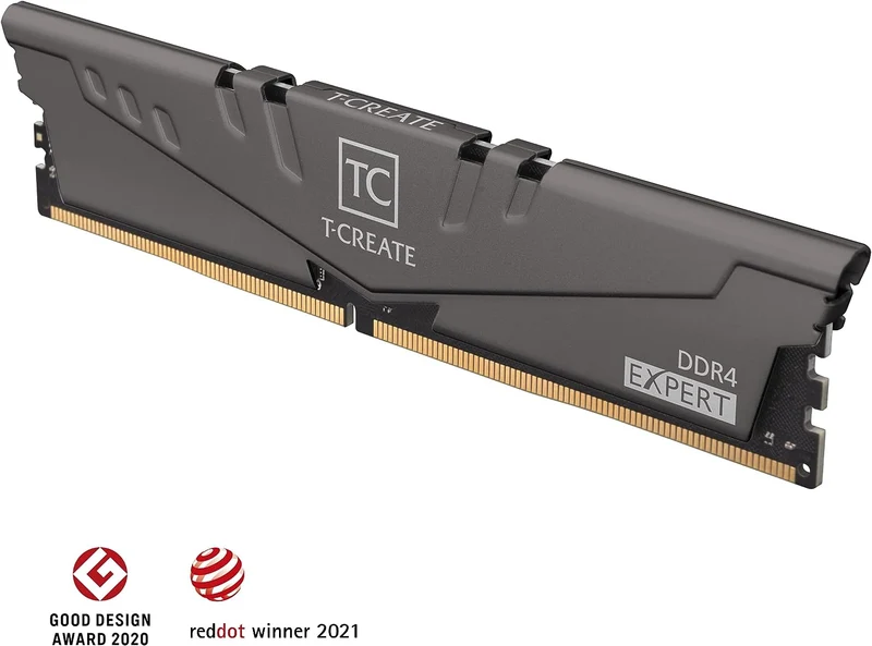 Teamgroup T-Create Expert 16GB (2X8GB) DDR4 3600MHZ CL18-22-22-42 1.35V Desktop Memory (Titanium Grey) (TTCED416G3600HC18JDC01)