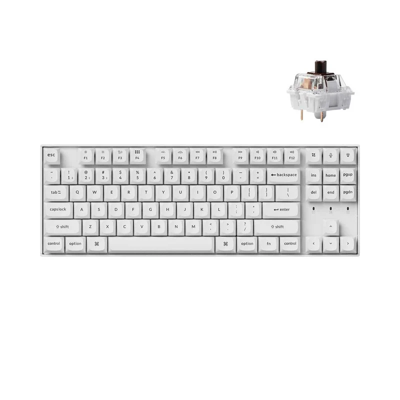 Keychron K8 Pro QMK/Via Hot-Swappable RGB Backlit Custom Wireless Mechanical Keyboard - White