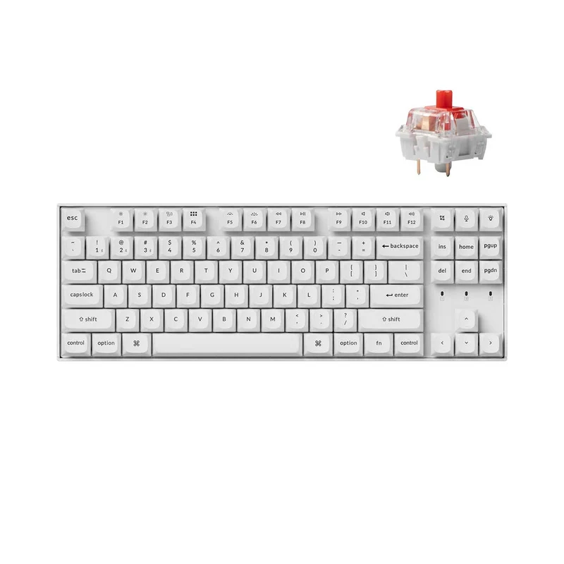 Keychron K8 Pro QMK/Via Hot-Swappable RGB Backlit Custom Wireless Mechanical Keyboard - White