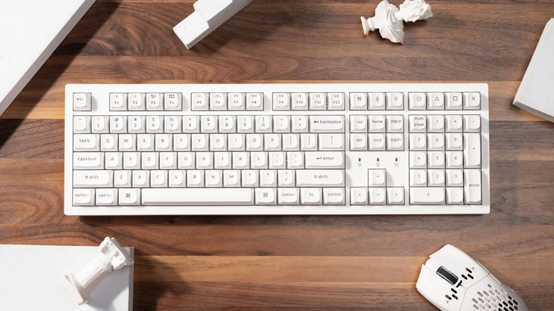 Keychron K10 Pro QMK/Via Full Size Hot-Swappable RGB Backlit Custom Wireless Mechanical Keyboard - White (K Pro Brown Switch) (K10P-P3)