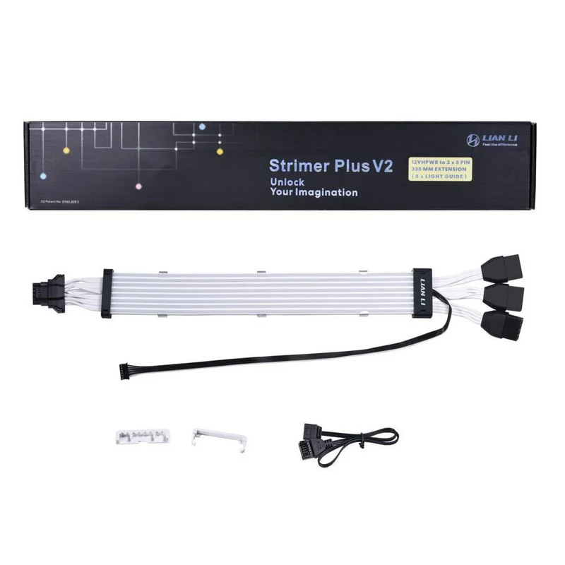 Lian Li Strimer Plus V2 168-8 Pin Addressable RGB 335 MM Extension Cable (PW168-8PV2 Black)
