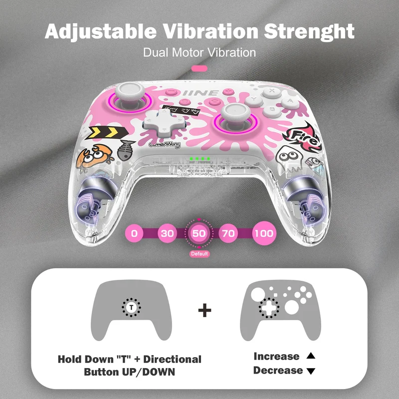 IINE Switch Controller NFC Pink & White (L708)