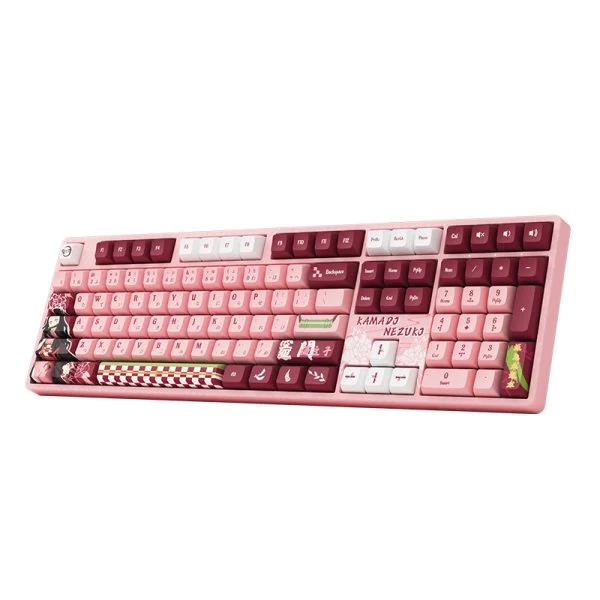 Akko Demon Slayer Nezuko 5108B Plus Multi-Modes RGB Hot-Swappable Mechanical Keyboard (Akko V3 Cream Yellow Pro)