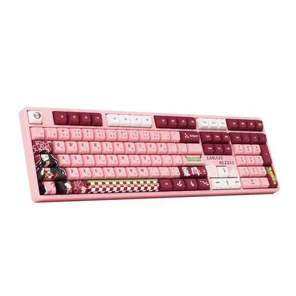 Akko Demon Slayer Nezuko 5108B Plus Multi-Modes RGB Hot-Swappable Mechanical Keyboard (Akko V3 Cream Yellow Pro)