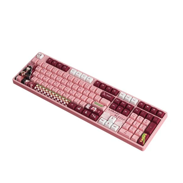 Akko Demon Slayer Nezuko 5108B Plus Multi-Modes RGB Hot-Swappable Mechanical Keyboard (Akko V3 Cream Yellow Pro)