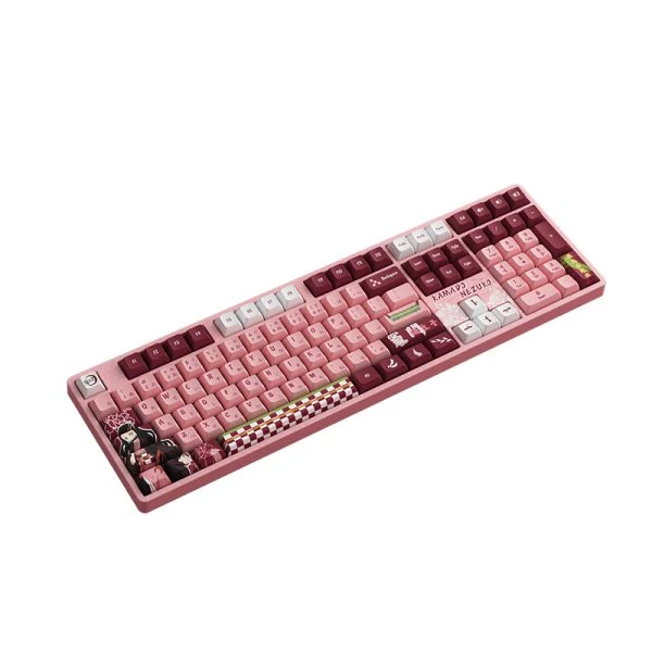 Akko Demon Slayer Nezuko 5108B Plus Multi-Modes RGB Hot-Swappable Mechanical Keyboard (Akko V3 Cream Yellow Pro)