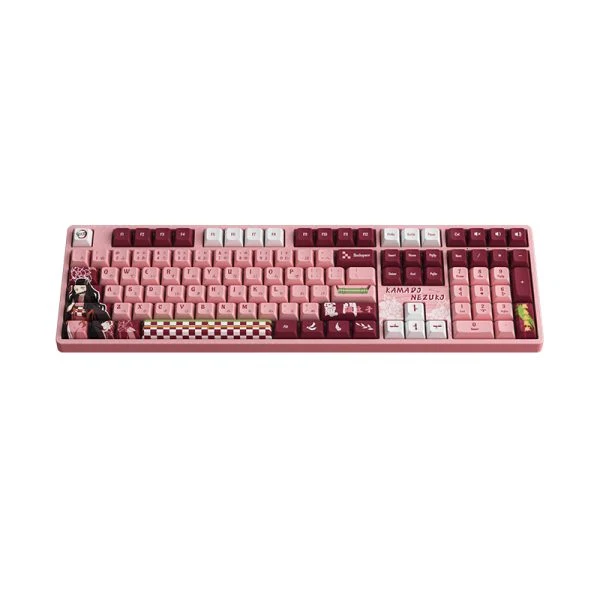Akko Demon Slayer Nezuko 5108B Plus Multi-Modes RGB Hot-Swappable Mechanical Keyboard (Akko V3 Cream Yellow Pro)