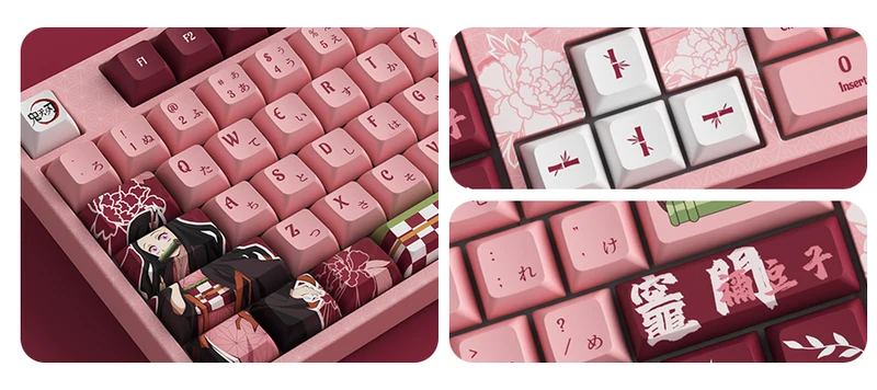 Akko Demon Slayer Nezuko 5108B Plus Multi-Modes RGB Hot-Swappable Mechanical Keyboard (Akko V3 Cream Yellow Pro)