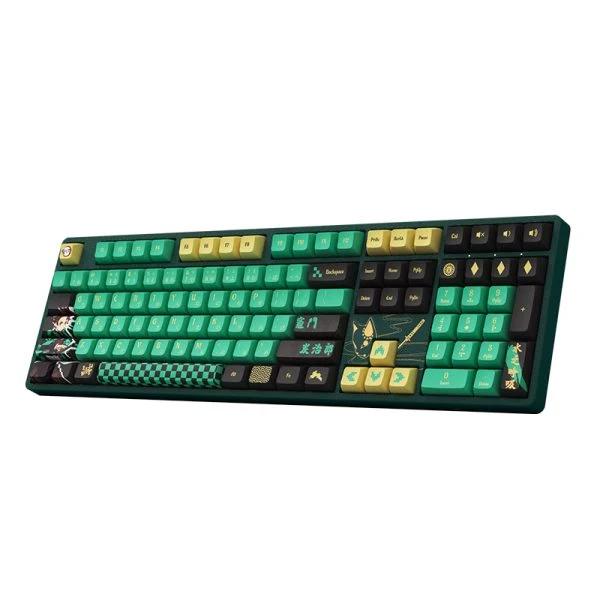 Akko Demon Slayer Tanjirou 5108B Plus Multi-Modes RGB Hot-Swappable Mechanical Keyboard (Akko V3 Cream Yellow Pro)