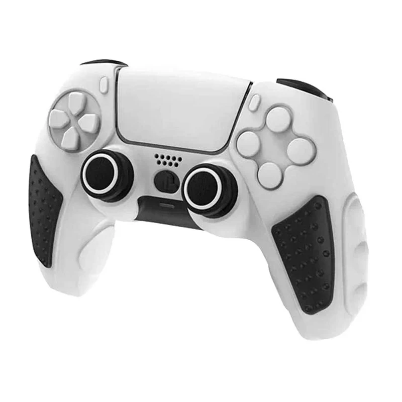 IINE Silicone Case With 2 Thumb Grip Caps For PS5 Controller (Red, Black & White, Pink, Blue, Purple)
