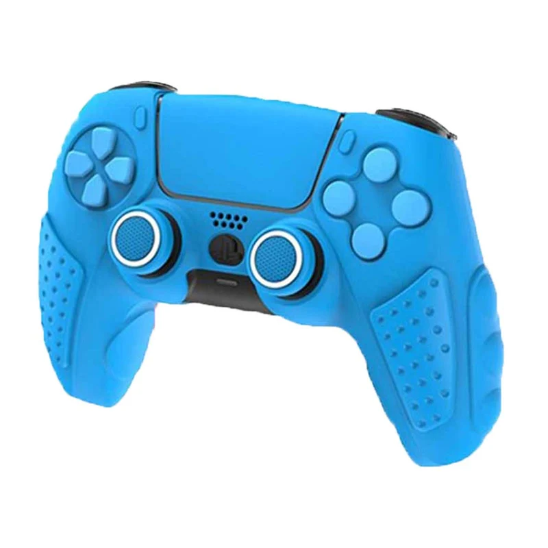 IINE Silicone Case With 2 Thumb Grip Caps For PS5 Controller (Red, Black & White, Pink, Blue, Purple)