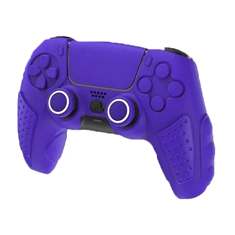 IINE Silicone Case With 2 Thumb Grip Caps For PS5 Controller (Red, Black & White, Pink, Blue, Purple)