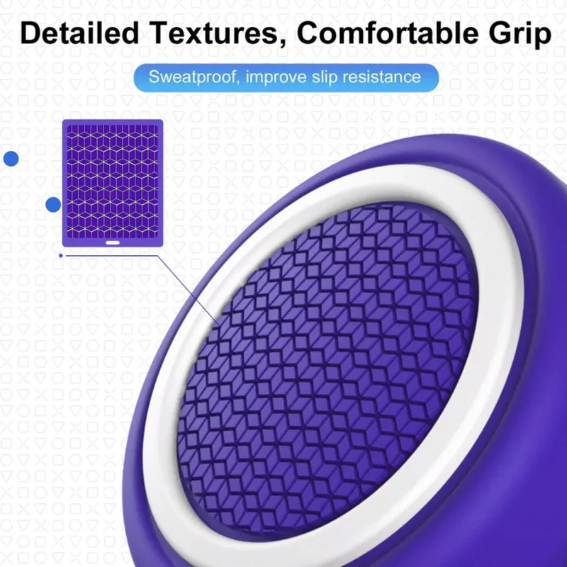 IINE Silicone Case With 2 Thumb Grip Caps For PS5 Controller (Red, Black & White, Pink, Blue, Purple)