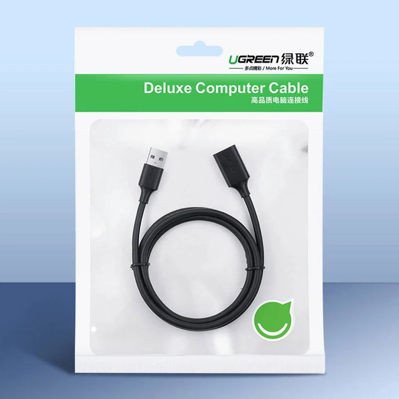 UGreen USB 3.0 A Male To Female Extension Cable - 0.5M (Black) (US129/30125)