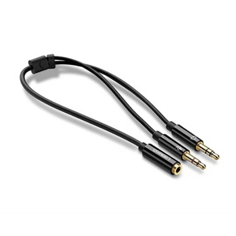 UGreen Dual 3.5mm Male To 3.5mm - 20CM (Black) (AV140/20898)