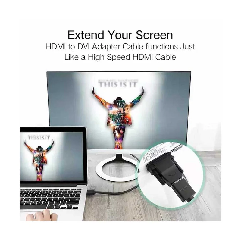 UGreen DVI 24+1 Male To HDMI Female Adapter (Black) (20124/20124)