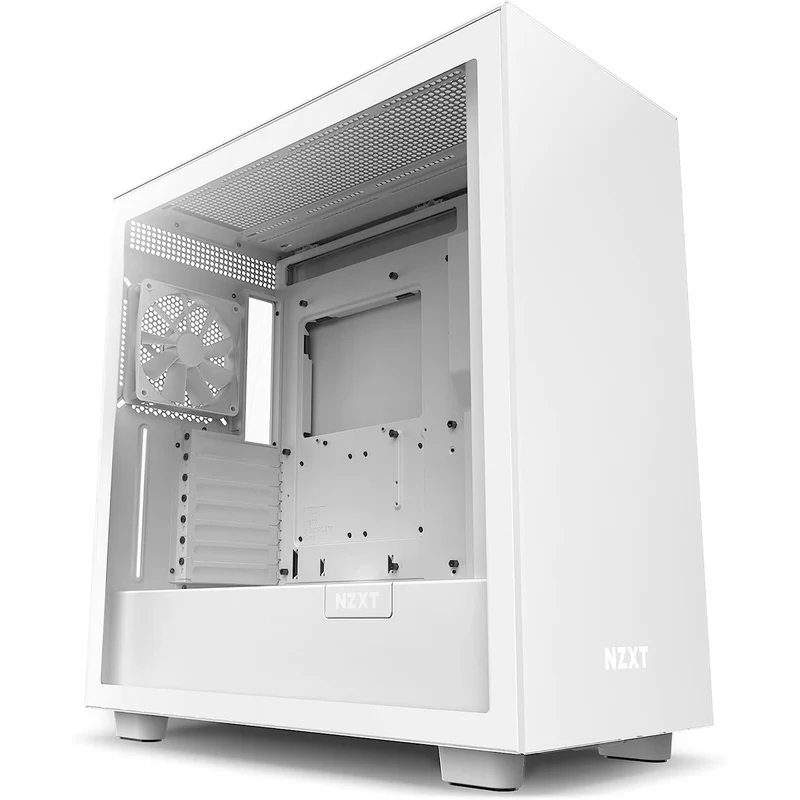 NZXT H7 Tempered Glass Side Panel ATX Mid-Tower PC Case (White) (CM-H71BW-01)