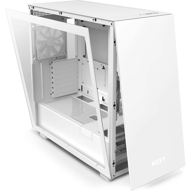 NZXT H7 Tempered Glass Side Panel ATX Mid-Tower PC Case (White) (CM-H71BW-01)