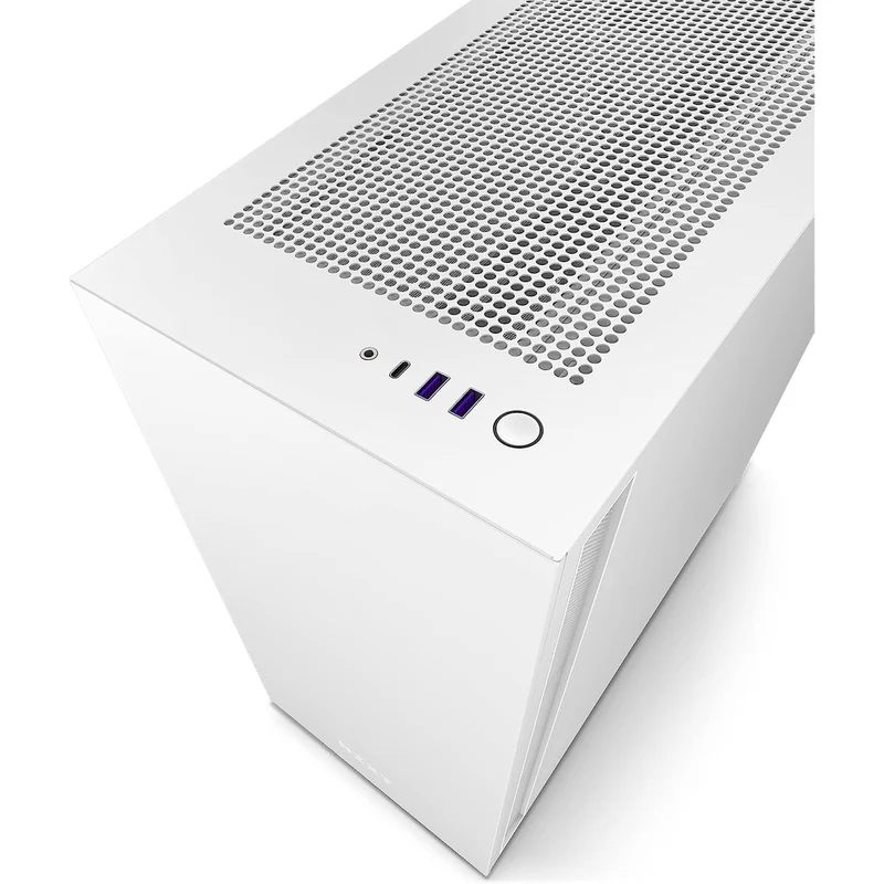 NZXT H7 Tempered Glass Side Panel ATX Mid-Tower PC Case (White) (CM-H71BW-01)