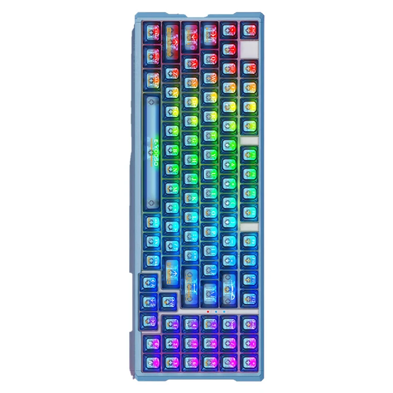 E-Yooso Z-94J Tri-Mode RGB 94-Keys Hot-Swappable Mechanical Keyboard Crystal Blue (Linear White Switch)
